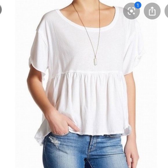 FREE PEOPPE BABYDOLL TEE - Picture 1 of 5